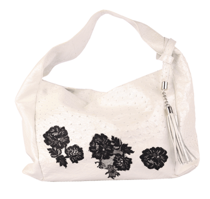 Carly Ostrich Shoulder Bag