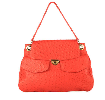 Zoe Ostrich Shoulder Bag